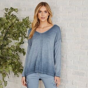 Made in Italy Mineral Wash Knit Top Women’s Size Large Boho Coastal Contemporary